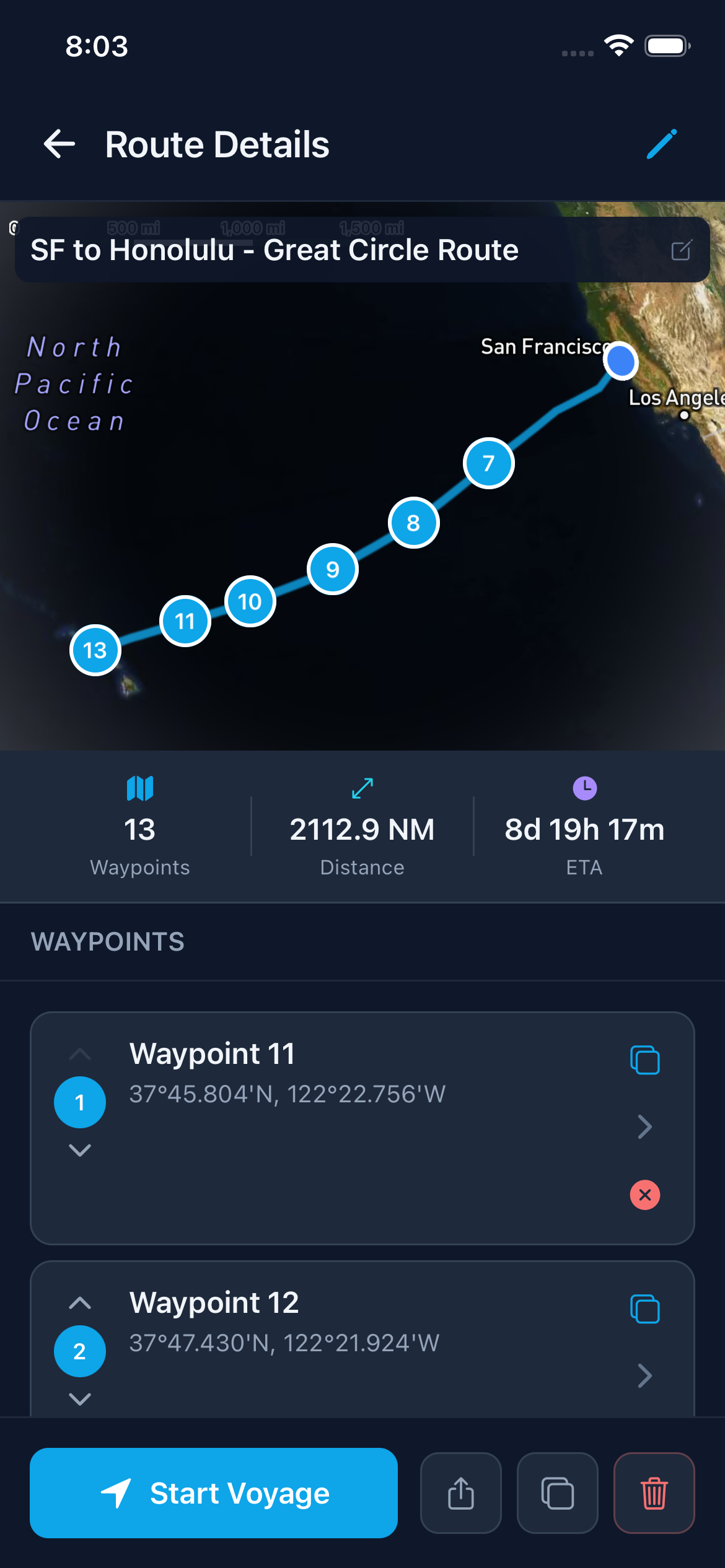 Waypoint App - Chart View